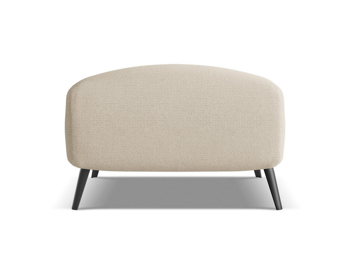 POUF Chenille Stoff Beige - Beige/Schwarz, Textil/Metall (65/44/65cm) - Makamii