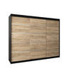 SCHWEBETÜRENSCHRANK 200/250/62 3-türig - Silberfarben/Schwarz, Holz/Kunststoff (250/200/62cm) - Abiks Möbel
