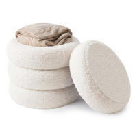 SEDACÍ taburet Bubble - krémová, kompozitní dřevo/textil (42/47/42cm) - Relaxdays