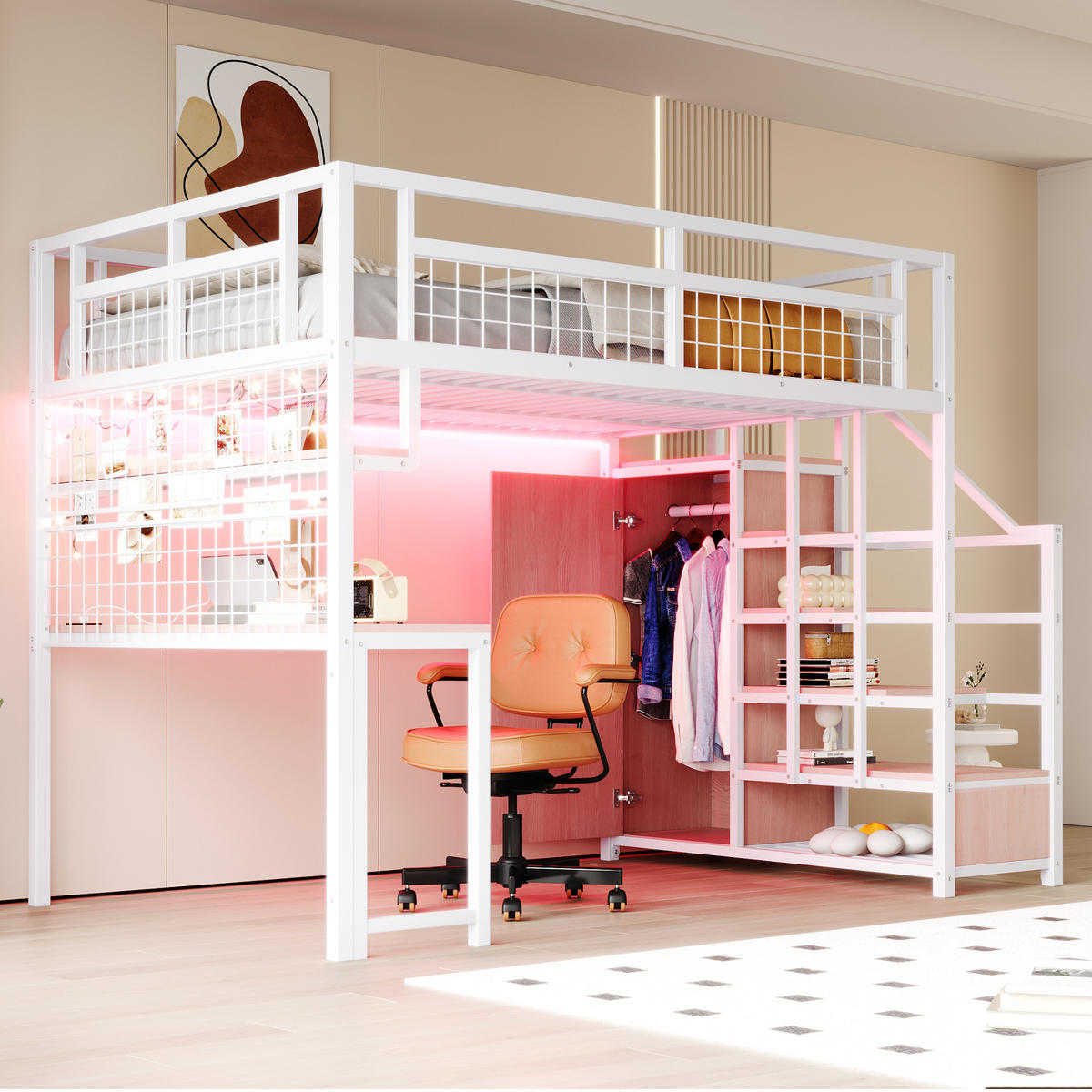 HOCHBETT Metall 140/200 cm Weiß - Weiß, Metall - Raumix