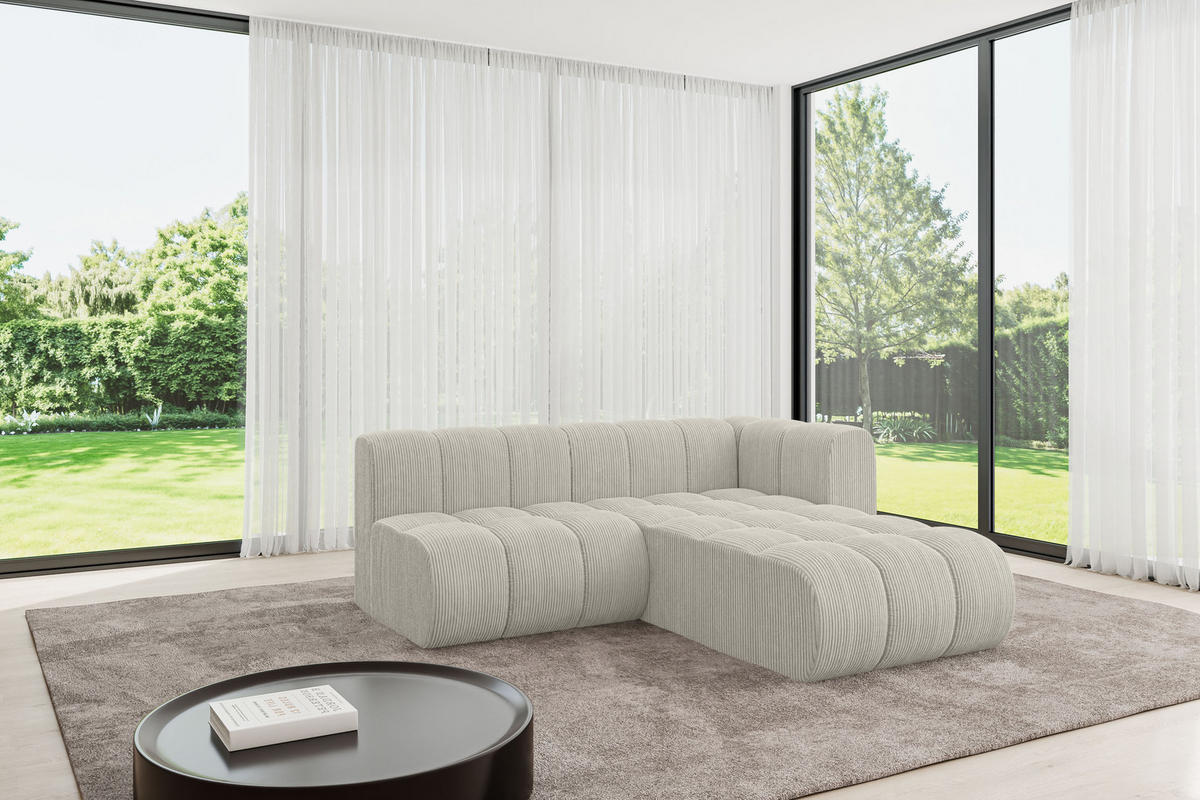 ECKSOFA modulares Sofa Darnel-L1 - 205x177x70 cm Hellgrau - Hellgrau, Holzwerkstoff/Textil (205/177cm) - ALTDECOR