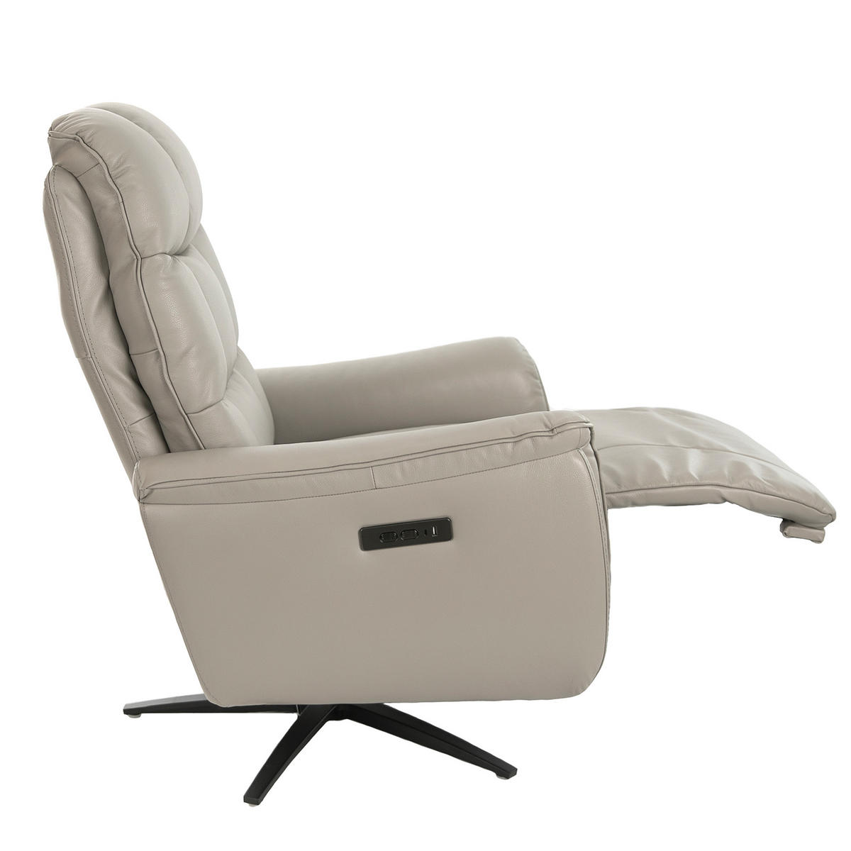 FERNSEHSESSEL Grau Schwarz 85/80/106 cm - Schwarz/Grau, Leder (85/106/80cm) - ANGEL CERDA