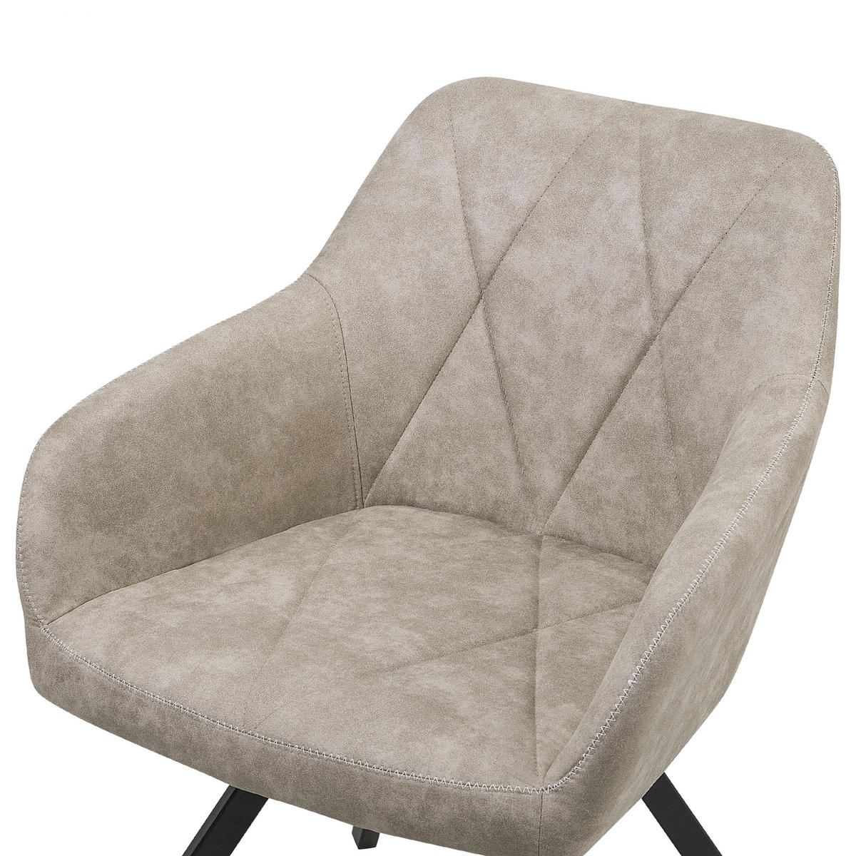 ESSZIMMERSTUHL 2er-Set Polsterbezug Beige Monee - Beige, Textil/Metall (48/78/50cm) - Beliani