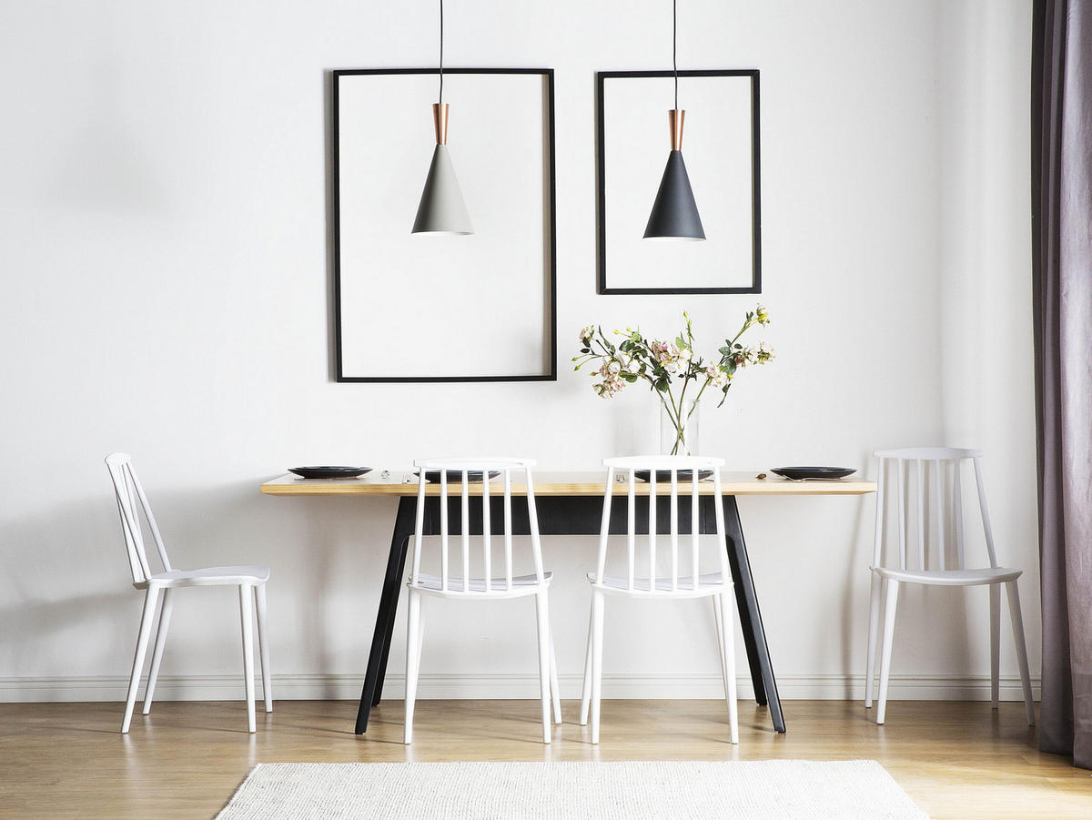 ESSZIMMERSTUHL 2er-Set Kunststoff Weiß Ventnor - Weiß, Kunststoff (49/83/41cm) - Beliani