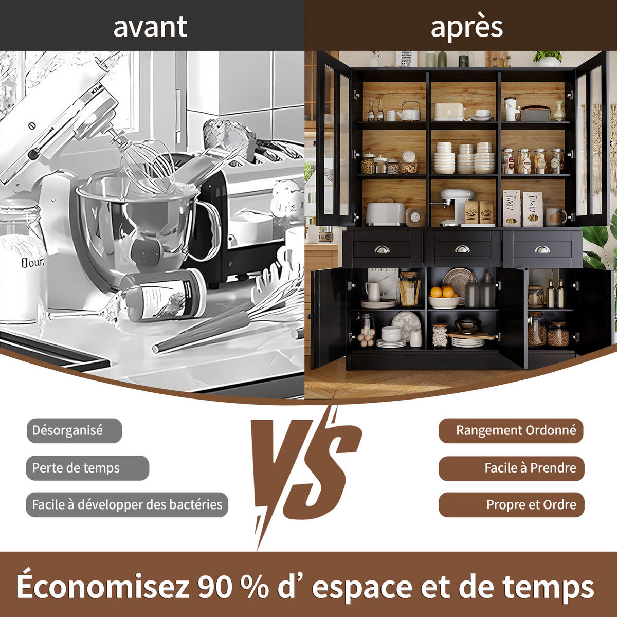 MODERNER Hochschrank mit Acryl-Türen und verstellbaren Böden, 140/38,5/175 cm, Schwarz - Schwarz, Holzwerkstoff (140/175/38.5cm) - Redom