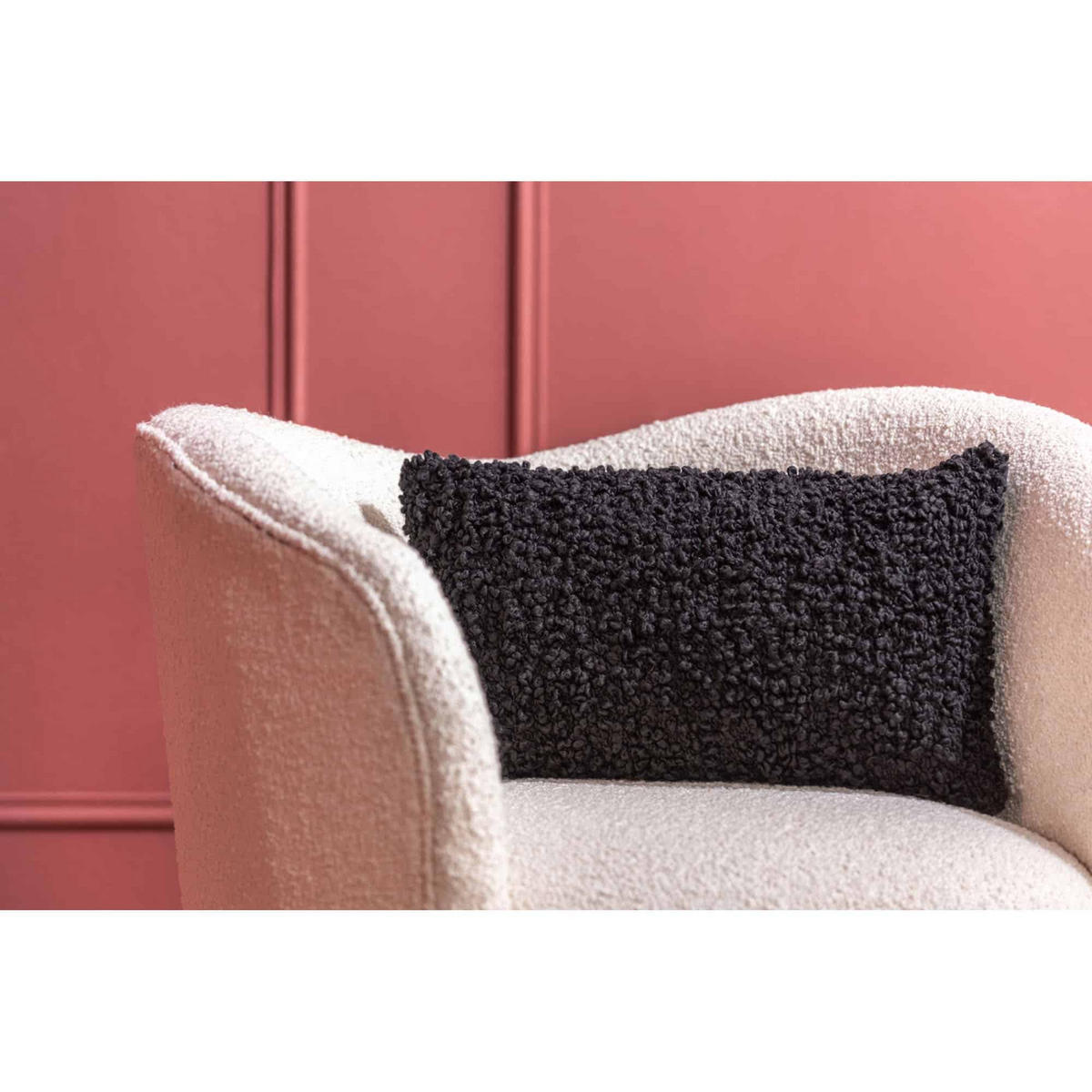 KISSEN Purity Schwarz 30/50/5 cm - Schwarz, Textil (50/30cm) - Present Time