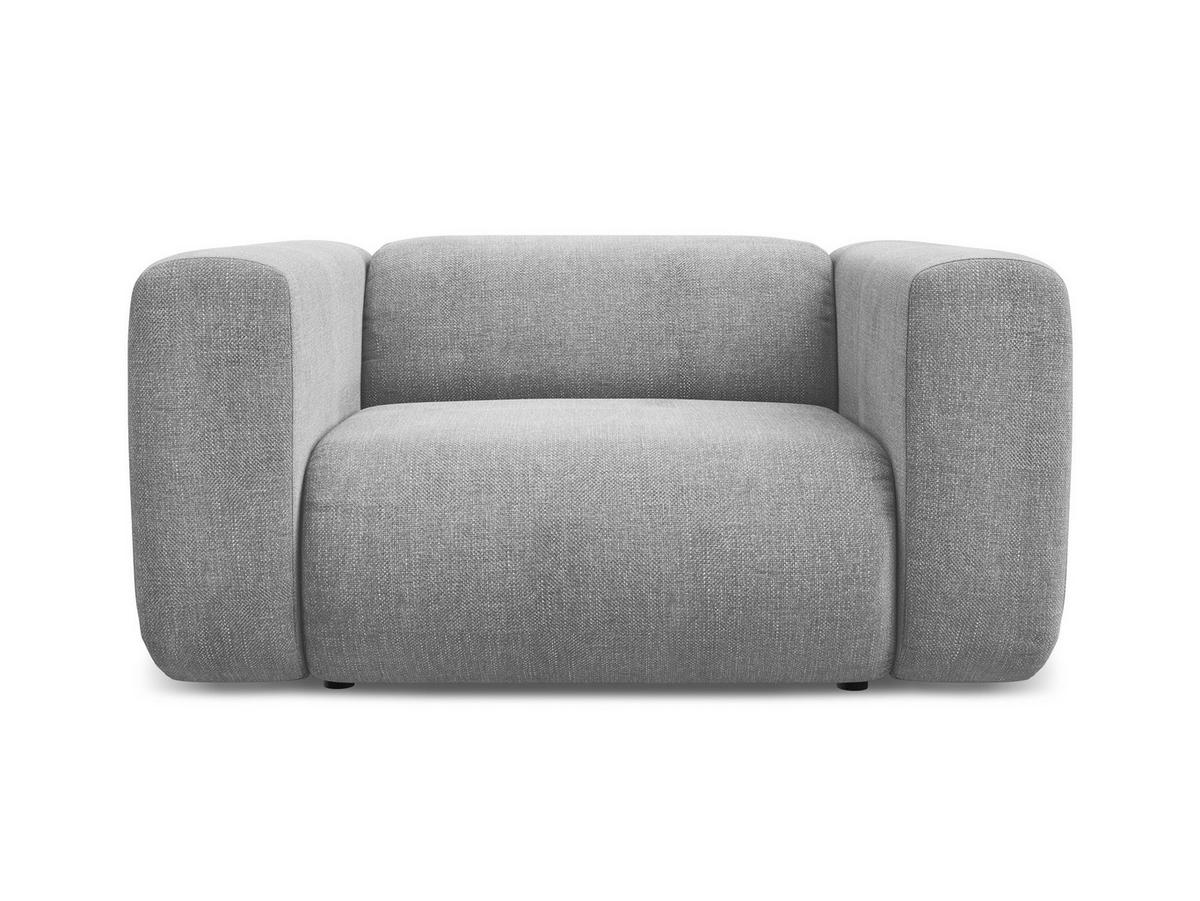 SESSEL Chenille Stoff Grau - Hellgrau/Schwarz, Kunststoff/Textil (137/70/89cm) - Makamii