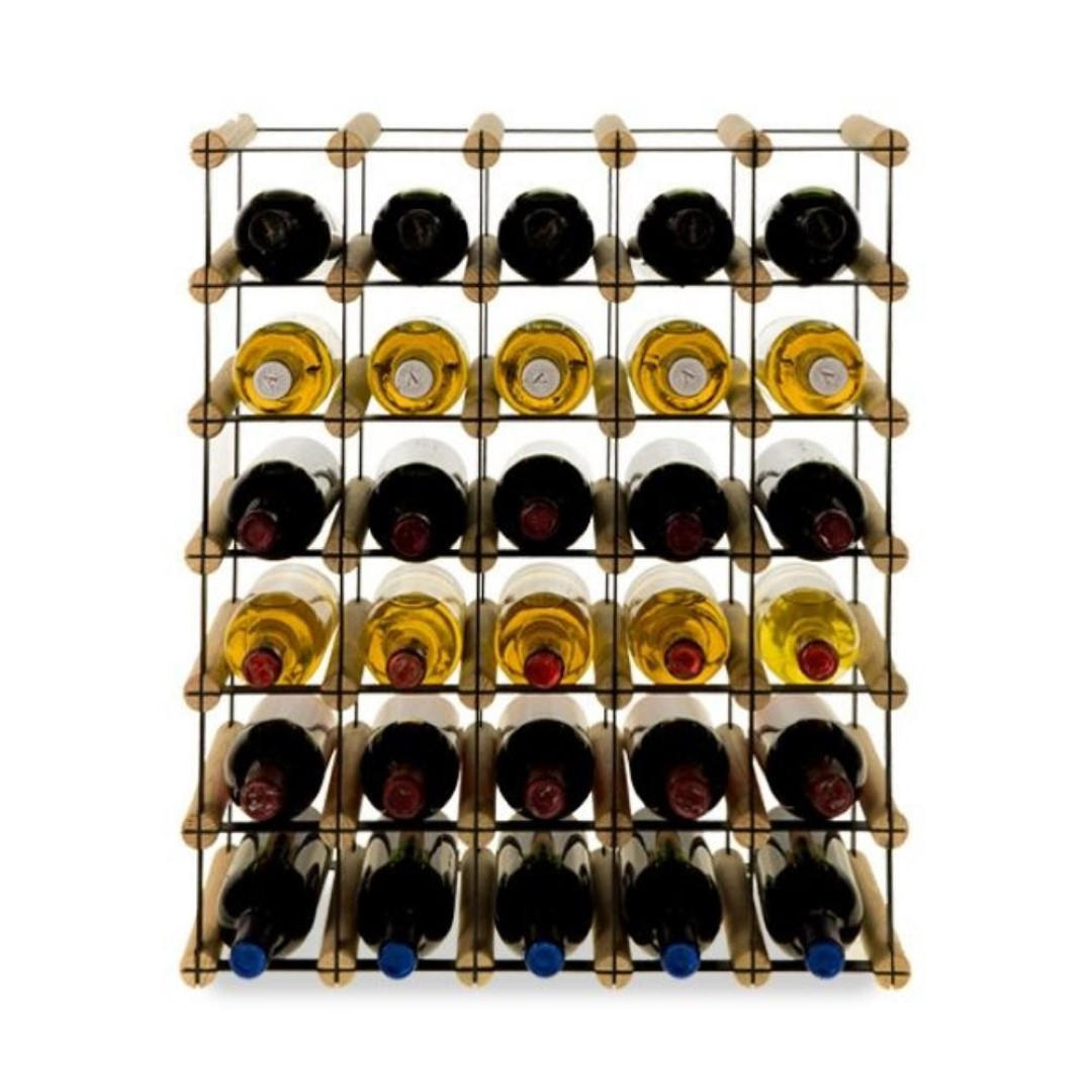 WEINREGAL Vinotega Mod Metal 62,5x52,5x24,5 cm 5x6 Flaschen Massives Kiefernholz Natur - Naturfarben, Holz (52.5/62.5/24.5cm) - PROREGAL