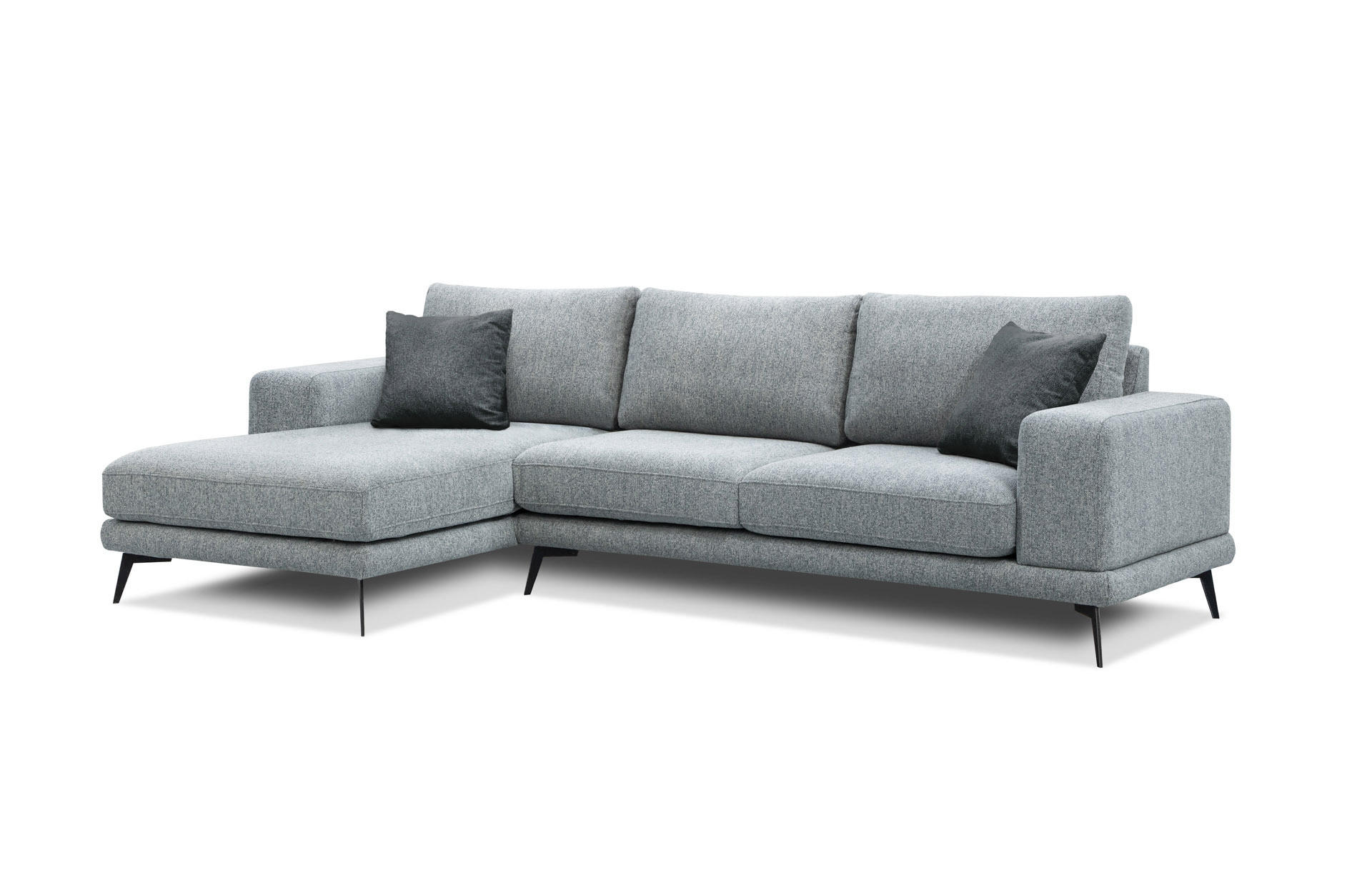 ECKSOFA MEDIOLANE 5-Sitzer, silberfarben - Silberfarben, Holzwerkstoff/Textil (158/282cm) - Courtois Laville