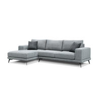 ECKSOFA MEDIOLANE 5-Sitzer, silberfarben - Silberfarben, Holzwerkstoff/Textil (158/282cm) - Courtois Laville