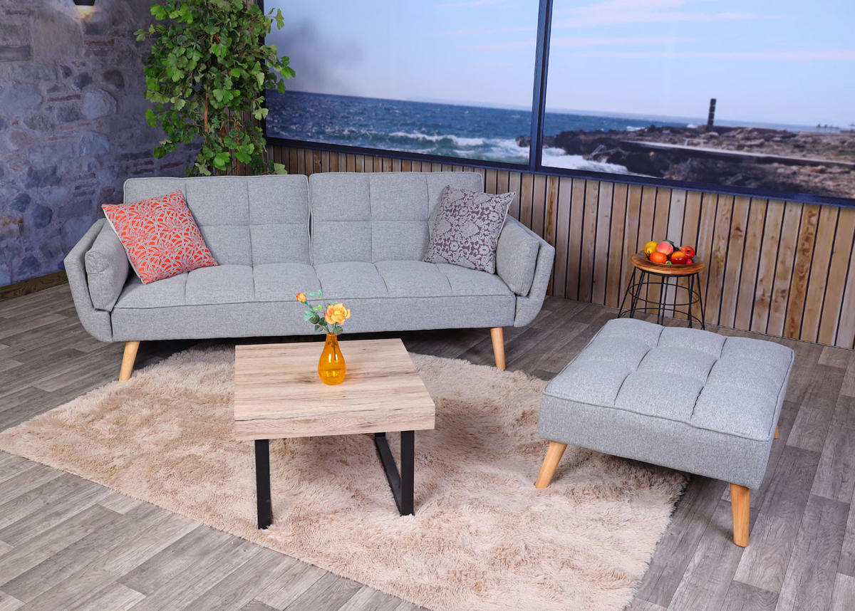 SCHLAFSOFA Hellgrau - Hellgrau, Textil (218/175cm) - MCW
