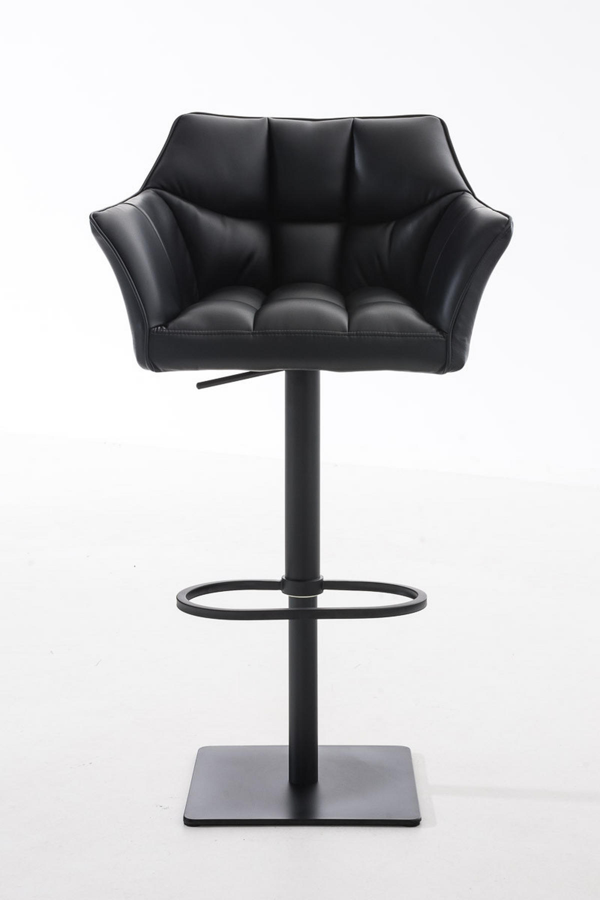 BARHOCKER Lederlook Schwarz - Schwarz, Textil/Metall (64/88/45cm) - CLP