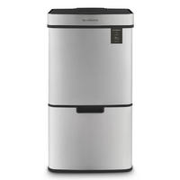 RECYCLINGMÜLLEIMER 69L, 2 x 11L 1 x 47L Behälter inox edition N°1012 - Silberfarben, Metall (42/83/31cm) - Les Collectors