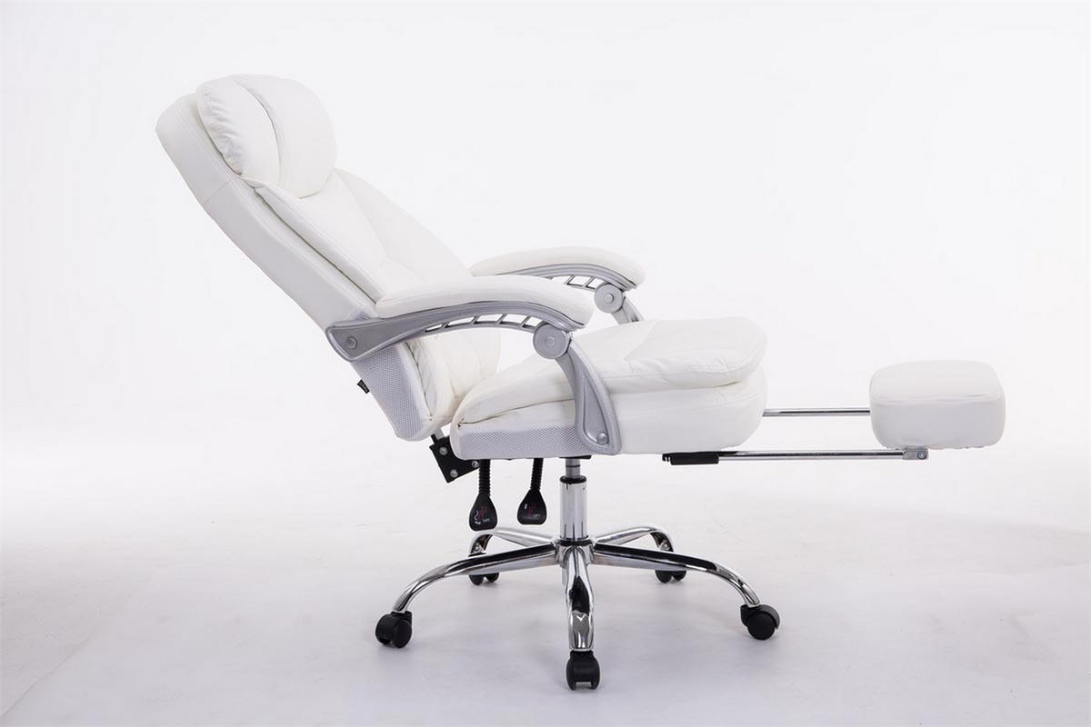 BÜROSTUHL XL Troja, Kunstleder Weiß - Weiß, Textil/Metall (67/122/67cm) - TPFLiving