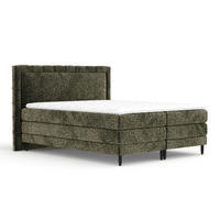 BOXSPRINGBETT Rimini Olivenfarbe 180/200 cm mit Matratze und Topper - Schwarz/Olivgrün, Holz/Holzwerkstoff (180/200cm) - Maison de Reve
