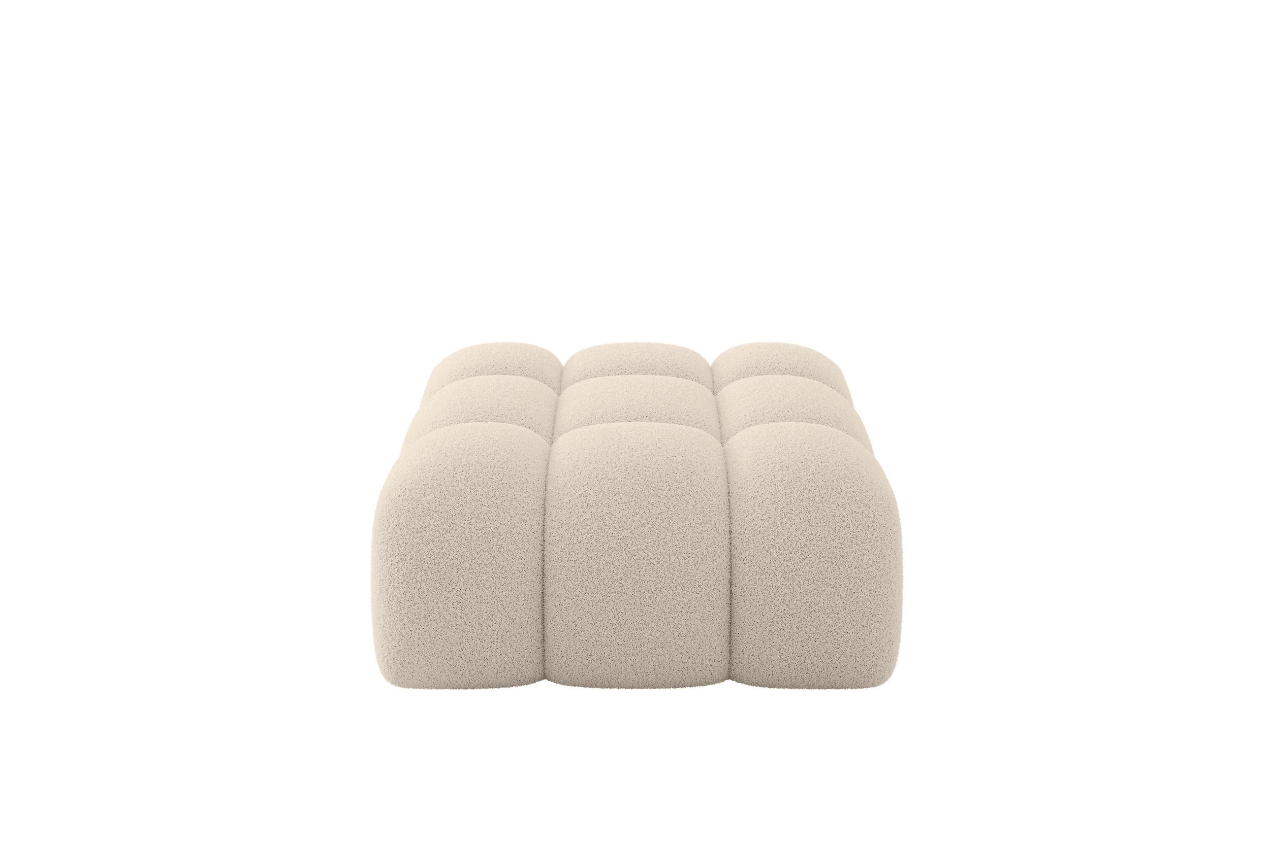 POUF OLEA-PUF 91x87x44 cm Dunkelbeige Bouclé Modular Sitzhocker - Schwarz/Cappuccino, Holzwerkstoff/Kunststoff (91/44/87cm) - ALTDECOR