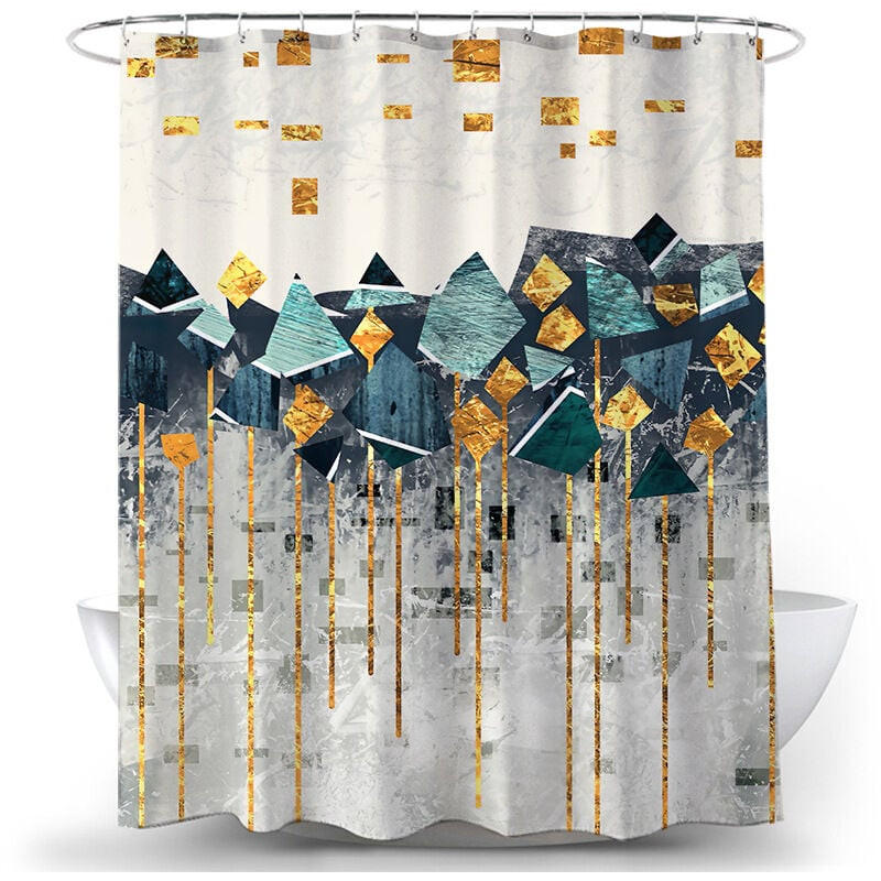 DUSCHVORHANG schimmelresistent Stoff Polyester originell maschinenwaschbar mit Haken für Badezimmer - Multicolor, Textil (120/180cm) - MCBOSON