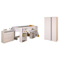KINDERZIMMER-SET 3-tlg. Parisot Pirouette 12 Holzdekor Weiß - Weiß, Kunststoff (100/1/200cm) - 58aufmkessel