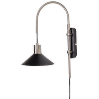 WANDLAMPE Schwarz/Silber Sissa - Silberfarben/Schwarz, Metall (20/44/35cm) - Beliani