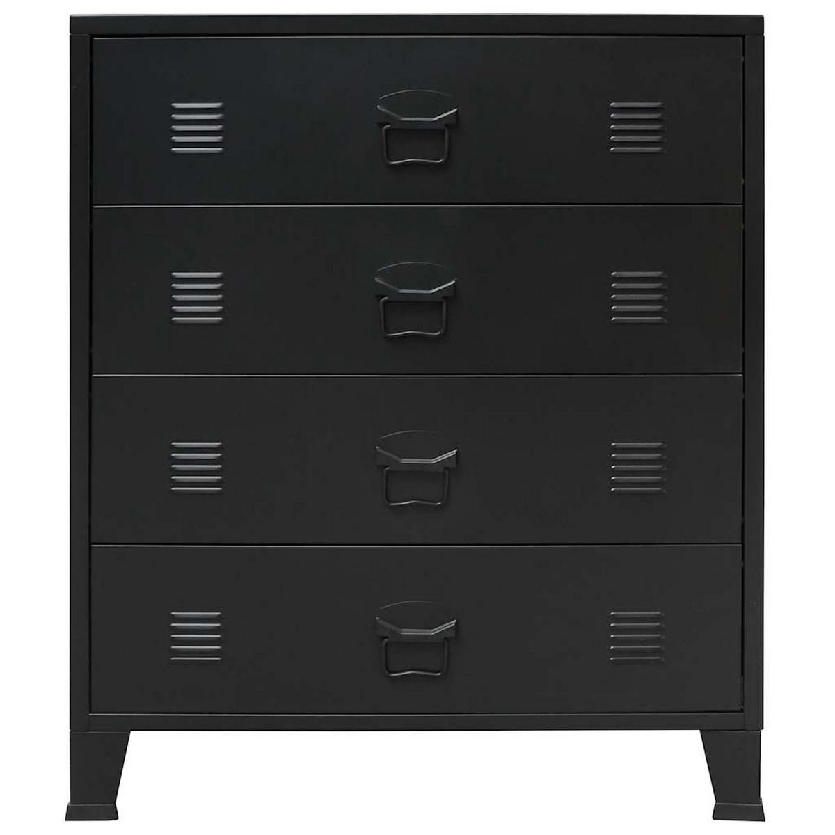 SCHUBLADENSCHRANK Metall Industrie-Stil 78 x 40 x 93 - Schwarz, Metall (40/93/78cm) - furnicato