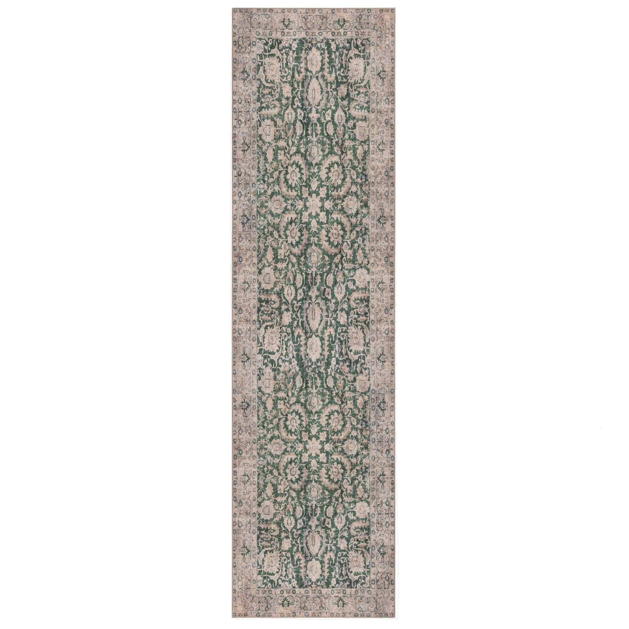 TEPPICH Waschbar HURST, orientalisch, Grün, 60 x 230 cm - Grün, Textil (60/230cm) - KADIMA DESIGN
