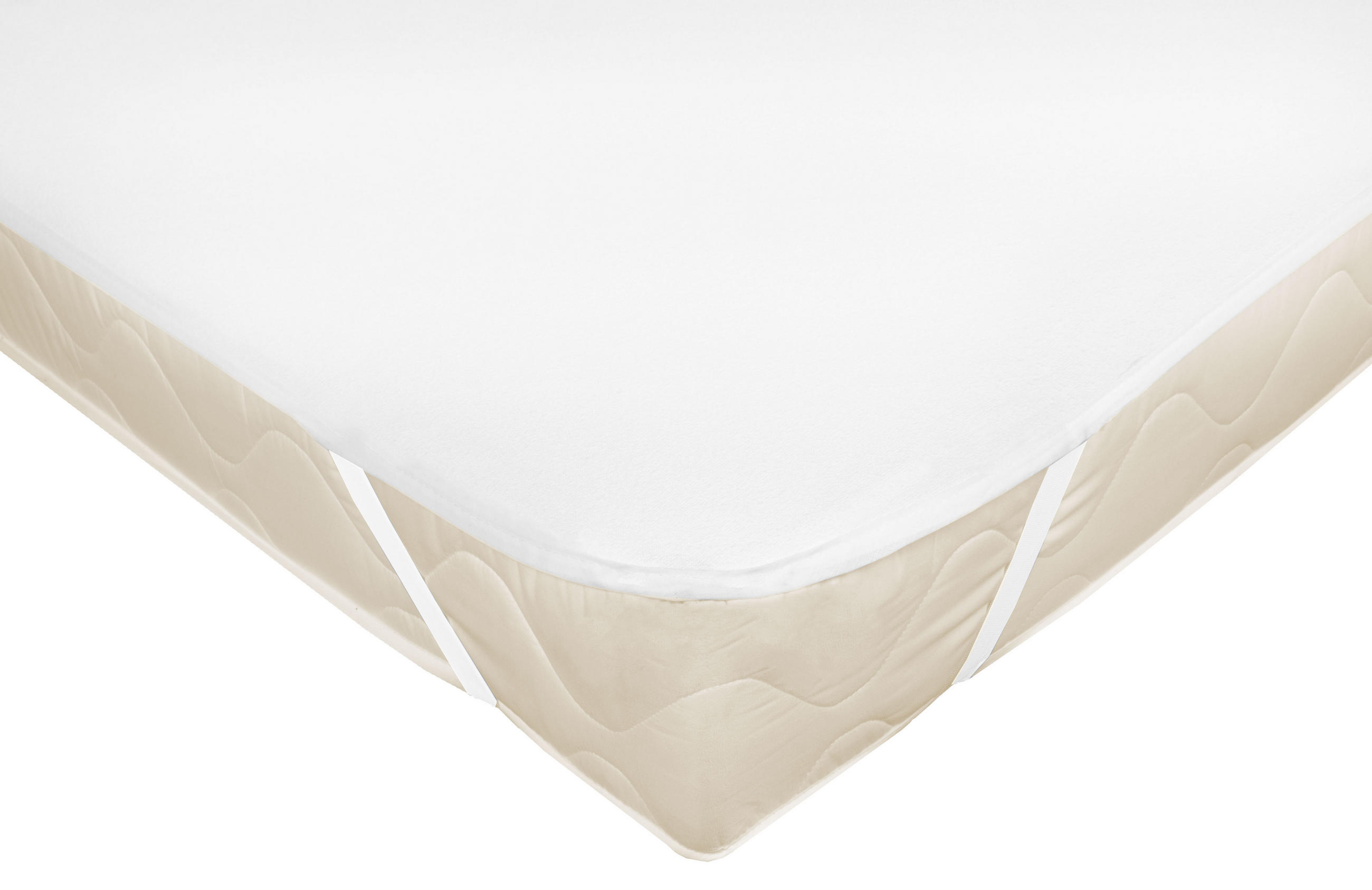 MATRATZENAUFLAGE, 180x200 cm, 75% Baumwolle, 25% Polyester, Weiß - Weiß, Textil (180/200cm) - Zollner