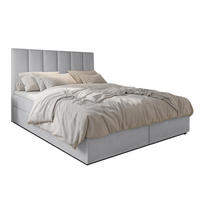 BOXBETT MEREA 160x200 cm mit Bettkasten und Matratze - Grau - Schwarz/Grau, Holz/Holzwerkstoff (160/200cm) - AX Living