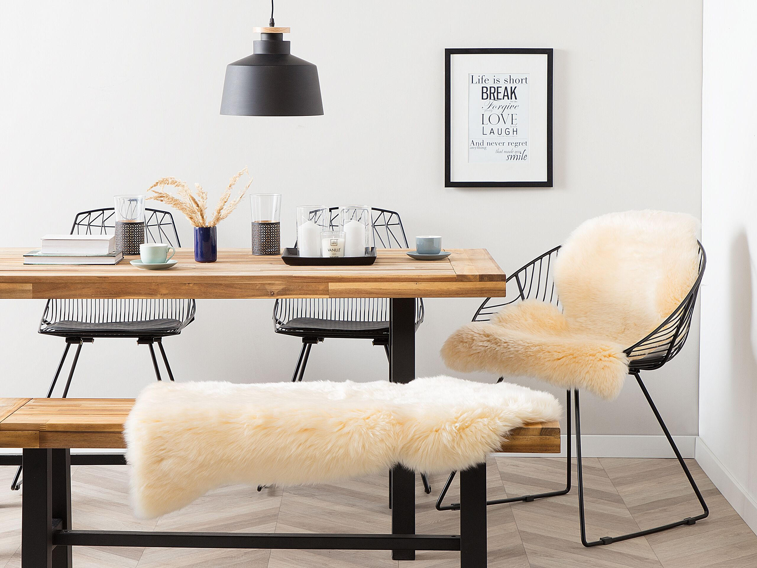SCHAFFELL Uluru 100/110/65 cm - Beige, Fell (65/100cm) - Beliani