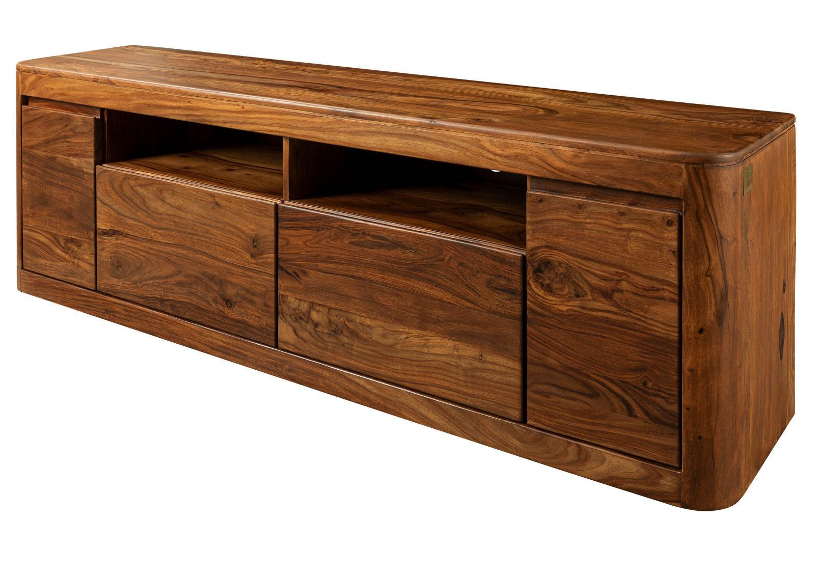 TV-BOARD Sheesham 178x40x58 walnuss gewachst TORONTO #221 - Walnussfarben, Holz (178/58/40cm) - Massivmoebel24