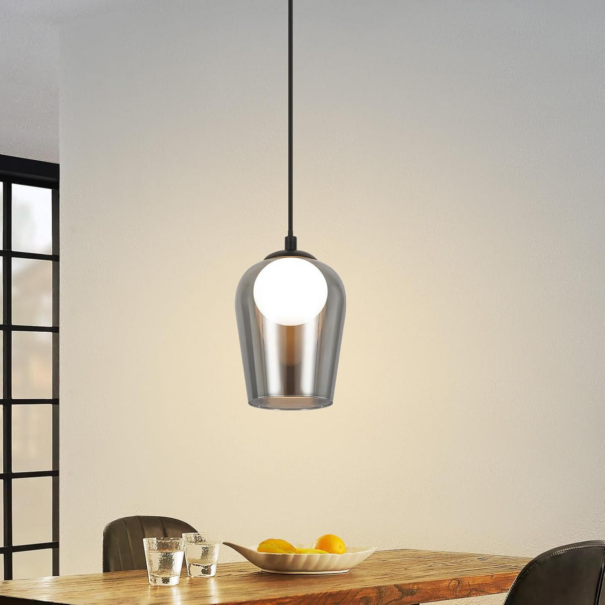 KRONLEUCHTER Leuchtind 12.0/12.0/142.5 cm - Dunkelgrau, Glas (142.5/12/12cm) - ZMH