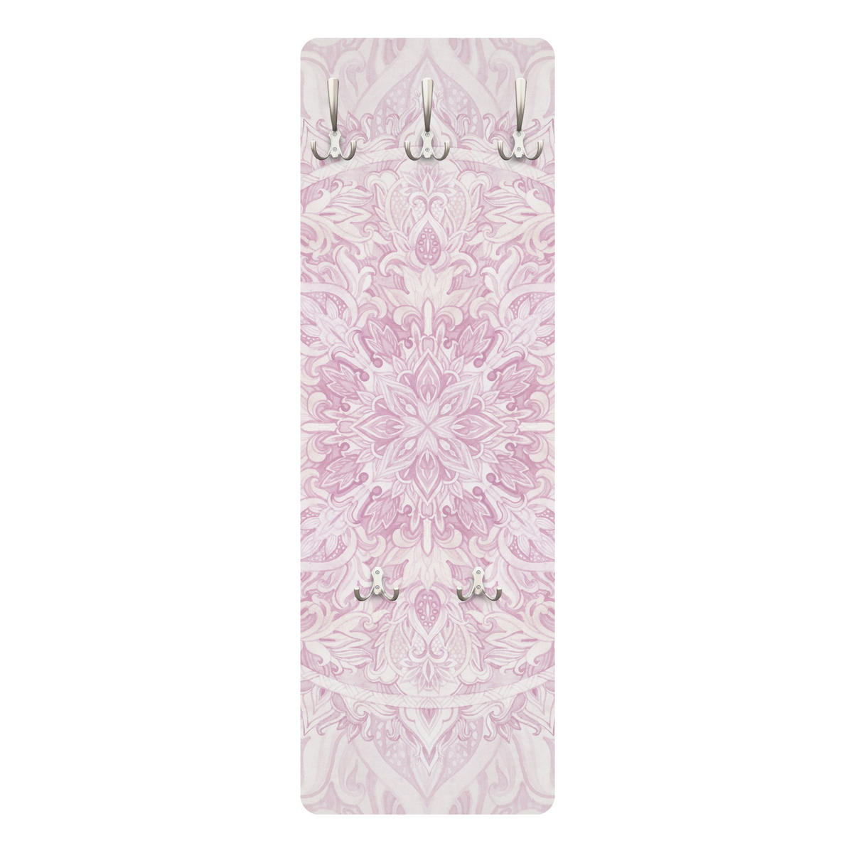 WANDGARDEROBE - Mandala Aquarell Ornament Rosa 34/105 cm - Rosa, Holzwerkstoff (34/105/1.6cm) - Bilderwelten
