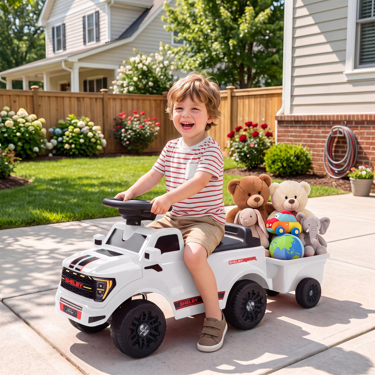RUTSCHAUTO-FÜR-KINDER PP Weiß - Weiß, Kunststoff (80/25.5/33cm) - AIYAPLAY