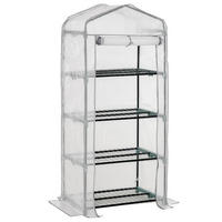 GEWÄCHSHAUS Mini 70x50x160 cm 4 Regale weiß - Weiß, Kunststoff (70/160/50cm) - Fortuna Lai