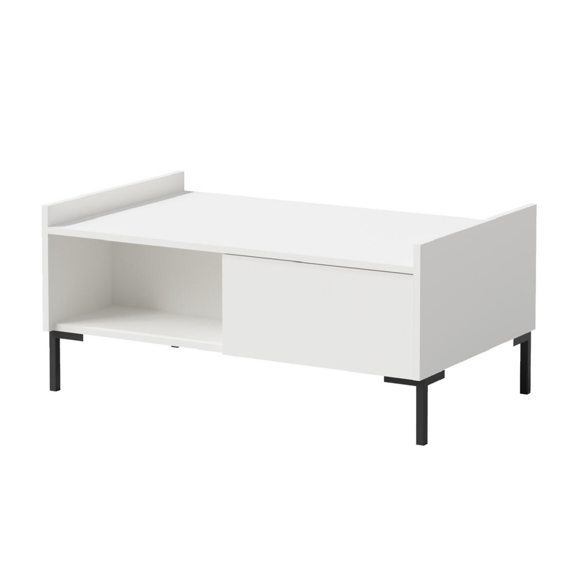 COUCHTISCH Liam 100 x 60 Weiß (rechteckig) - Schwarz/Weiß, Holzwerkstoff/Metall (60/100/45cm) - mzm24