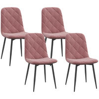 ESSZIMMERSTÜHLE 4er Set Küchenstuhl mit Rückenlehne, Rosa - Rosa, Kunststoff (45/87/54cm) - HOMCOM