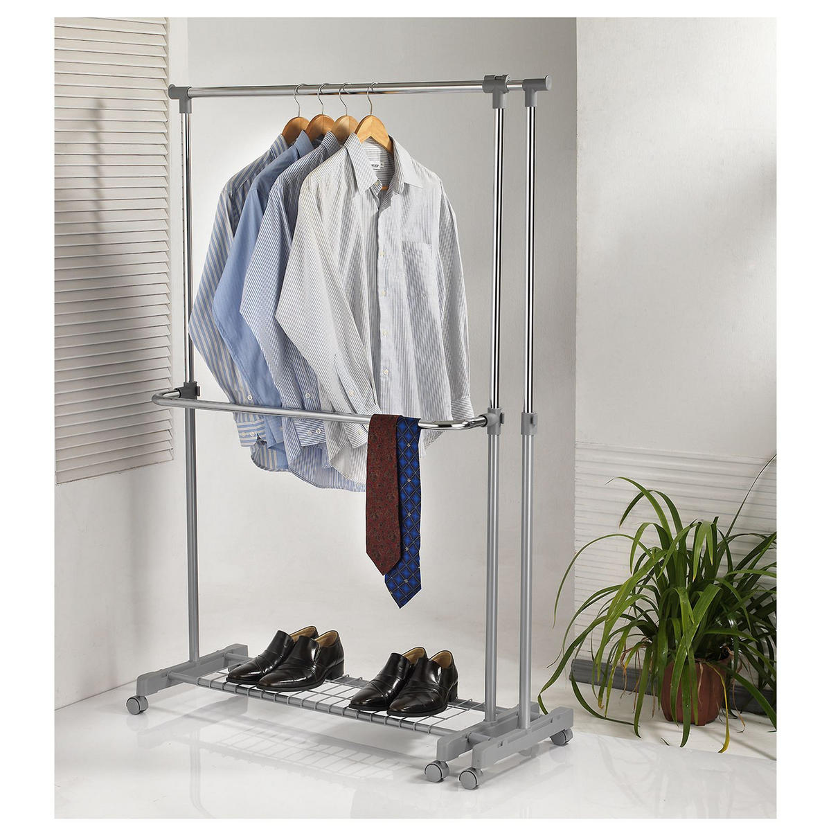 ROLLGARDEROBE LONDON - Chromfarben, Metall (165/160/42cm) - IDIMEX