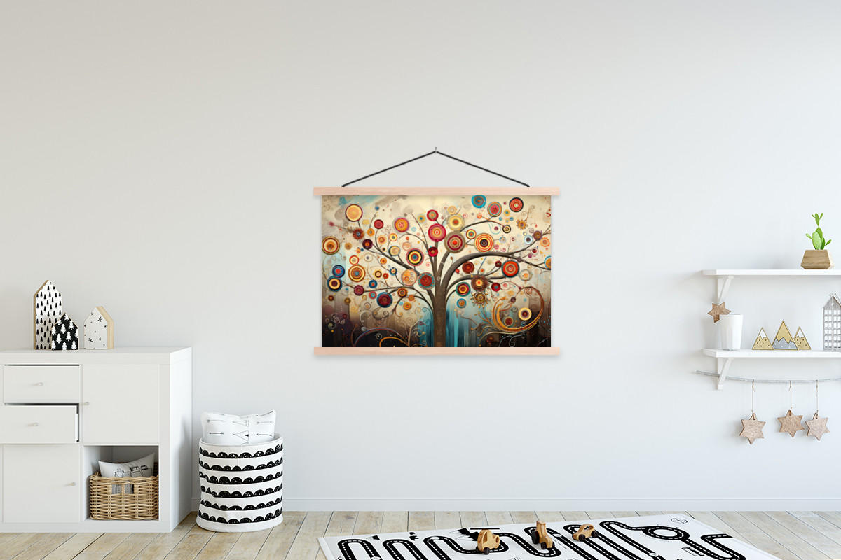 POSTER Baum - Baum des Lebens - Farbe 120x80 cm - Braun, Textil (120/80/0.15cm) - MuchoWow