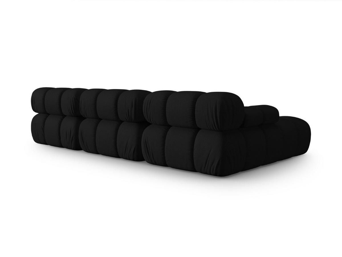 ECKSOFA modular links Bellis aus 3D-Stoff schwarz 4 Sitzplätze - Schwarz, Textil (155/282cm) - Micadoni