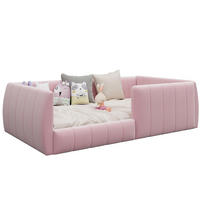 PLATTFORMBETT 90x200cm mit Sicherheitsgeländer, Rosa - Pink, Holz (90/200cm) - KOMHTOM