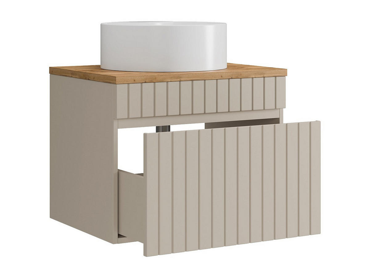 EINZELWASCHTISCH - 60cm x 46cm - MDF - beige - SATARA - Beige, Holz (60/46/46cm) - Vente-Unique
