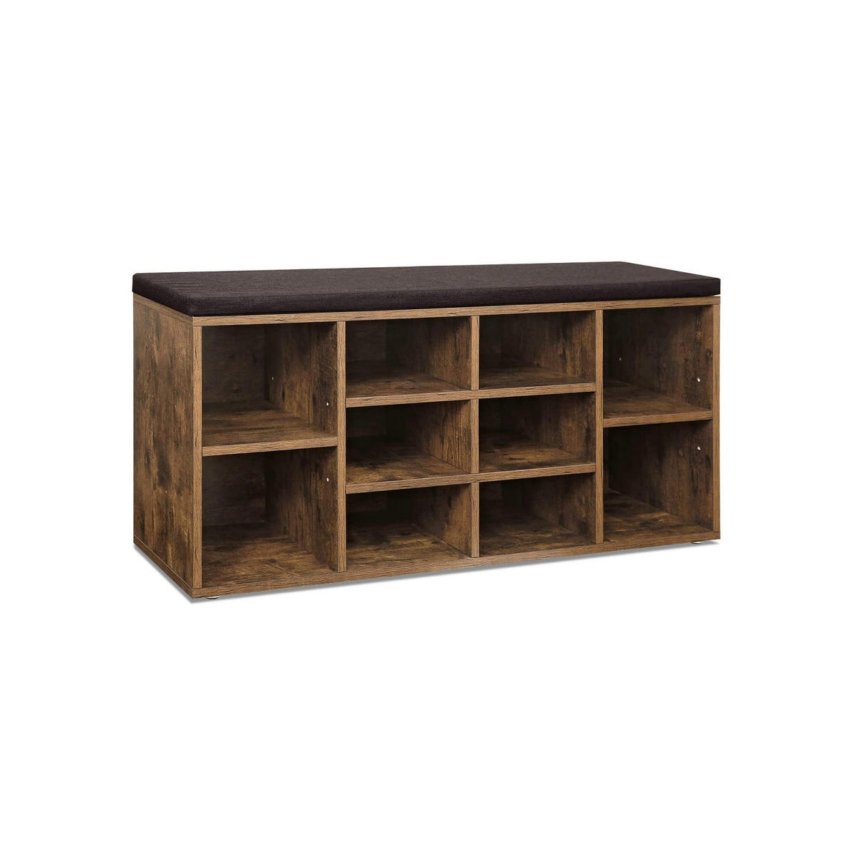 SCHUHBANK MIT POLSTERUNG - Dunkelbraun, Holzwerkstoff (30/48/104cm) - Hansiro