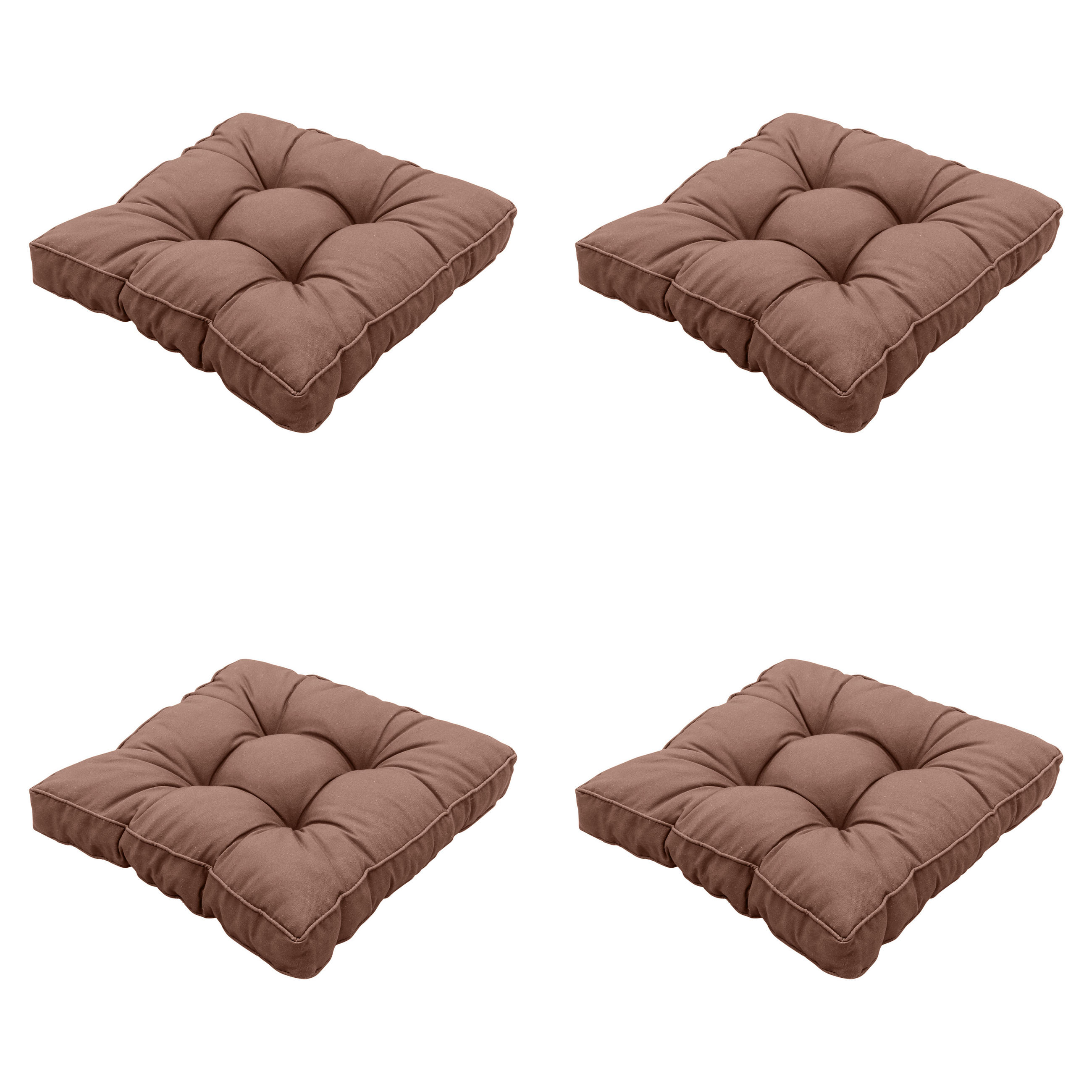 SITZKISSEN Panama - Braun - 47/47/10 cm - 4er-Set - Braun, Textil (47/10/47cm) - Madison