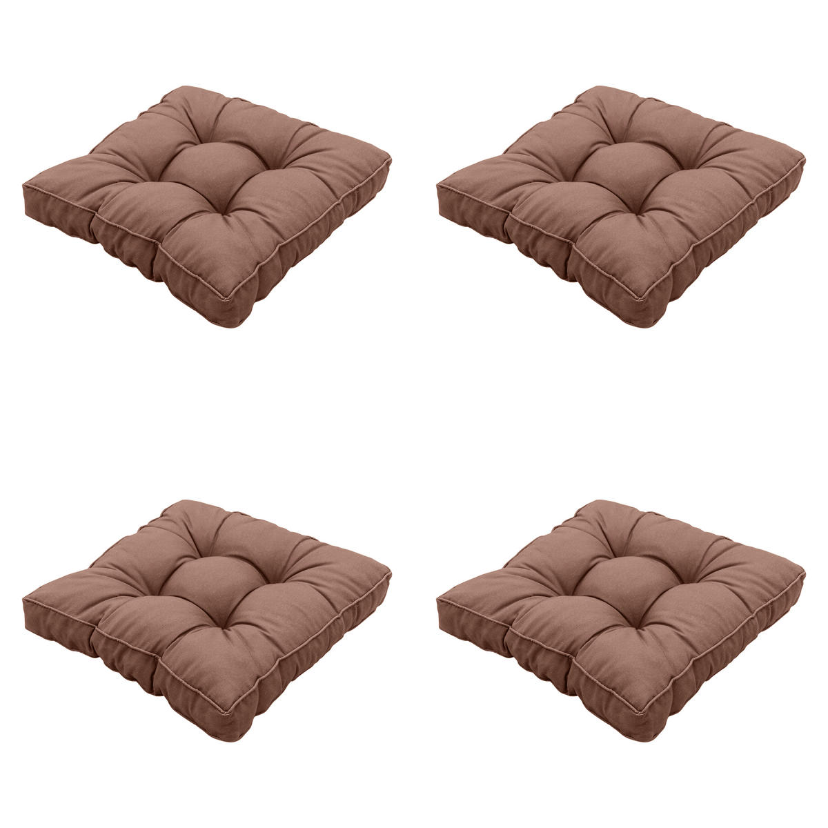SITZKISSEN Panama - Braun - 47/47/10 cm - 4er-Set - Braun, Textil (47/10/47cm) - Madison