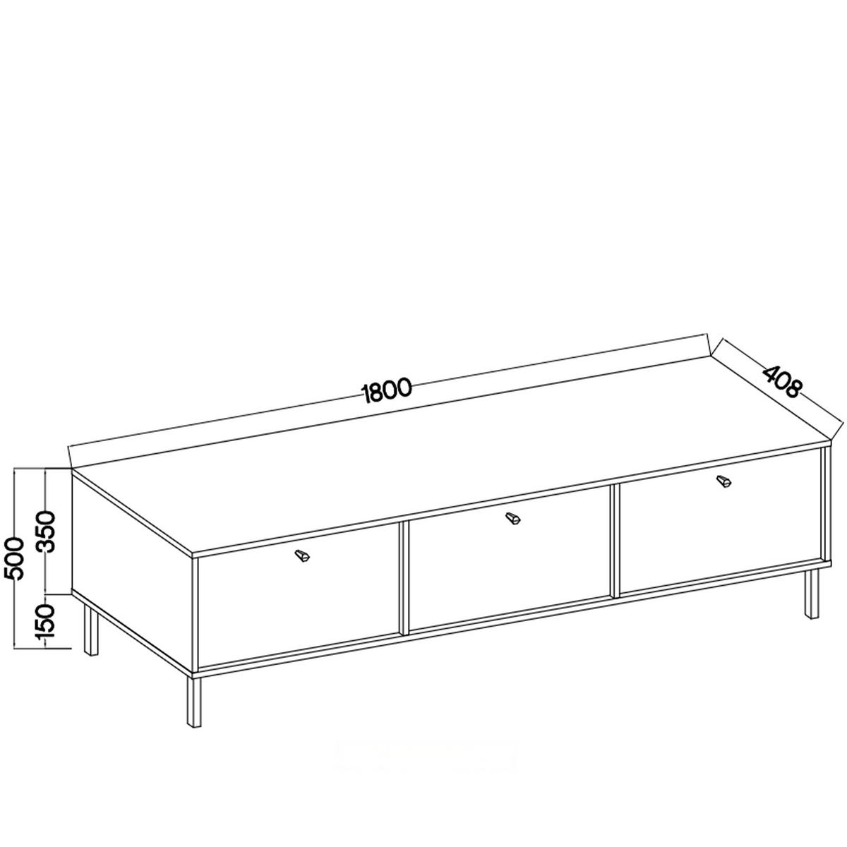 TV-LOWBOARD FLOREN, Creme/Gold - Creme, Holzwerkstoff/Metall (180/50/40.8cm) - KONSIMO®