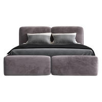 POLSTERBETT OLKE-OM 90 x 200 in Grau - Grau, Textil (90/200cm) - A&J MöbelLand