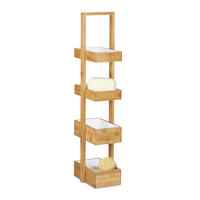 BADREGAL - Hellbraun, Holz/Holzwerkstoff (25.5/88.5/18.5cm) - Relaxdays
