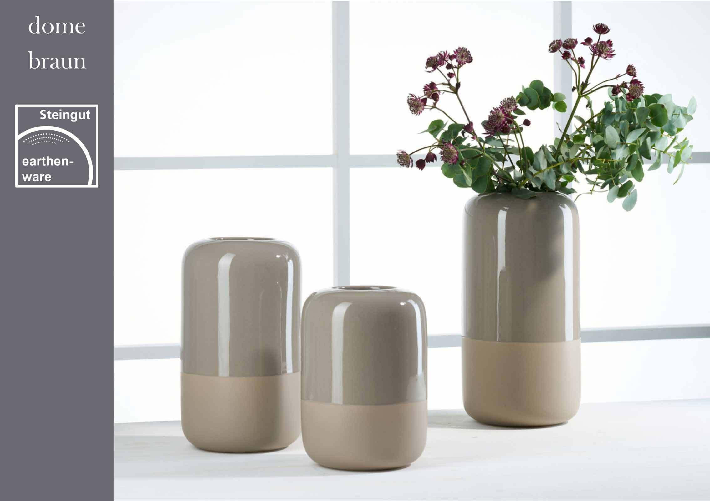 VASE Dome Braun 29,5 cm - Braun, Keramik (29.5cm) - Ritzenhoff Breker