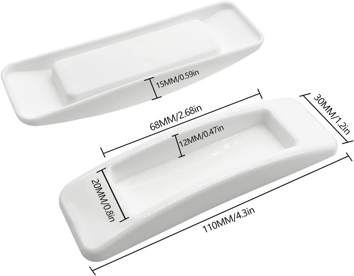 MÖBELGRIFF 6er-Set Klebegriffe - Weiß, Kunststoff (0.3/1.2/1.1cm)