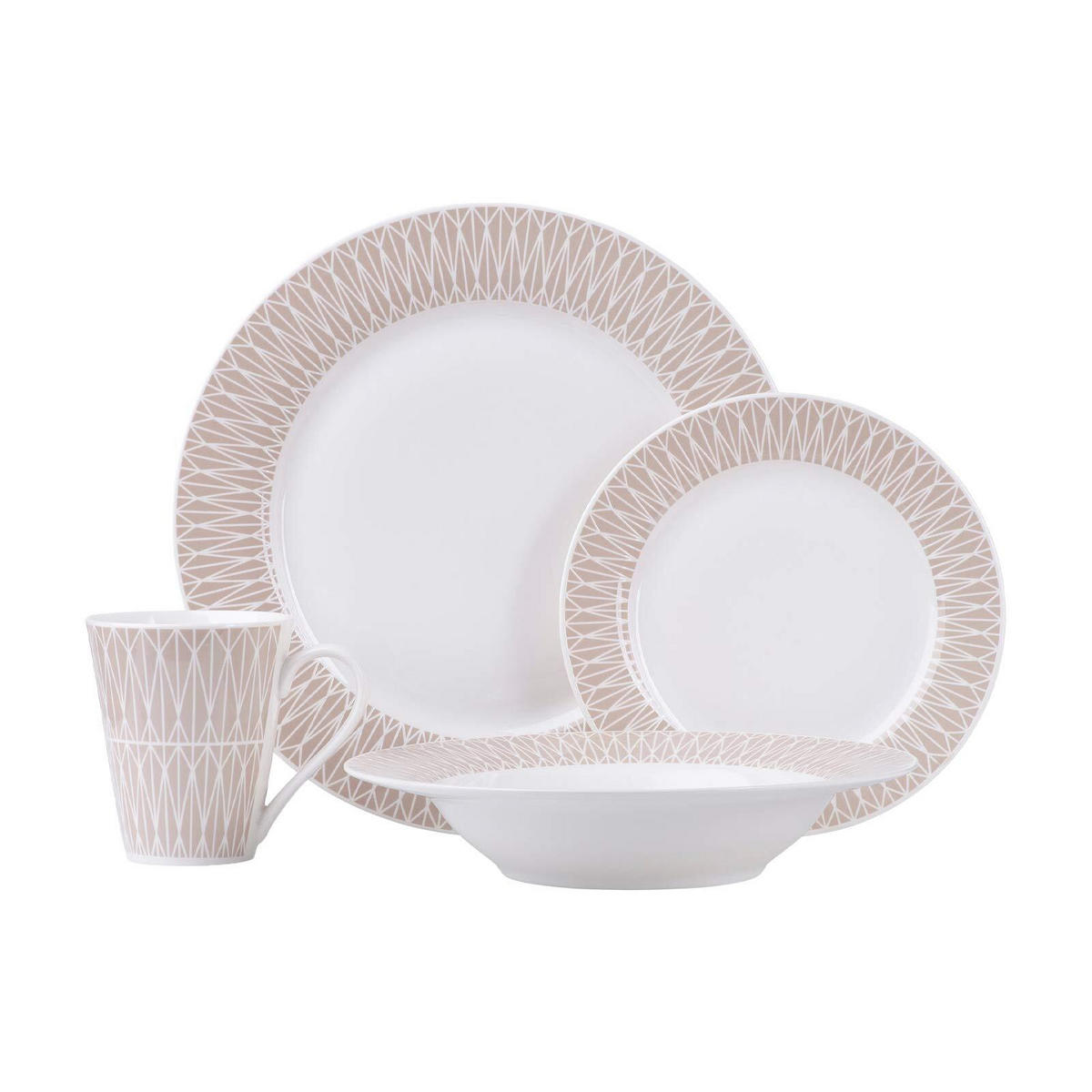 DINNER-SET Zenith beige 16er Set - Beige, Keramik (16/28/39cm) - Maxwell & Williams