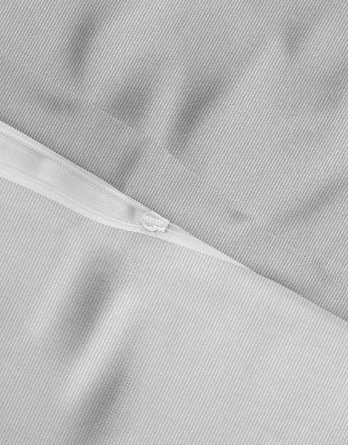BETTWÄSCHE-GARNITUR Satin Feine Streifen sturmgrau, 155x220 cm + 80x80 cm - Grau, Textil (155/220cm) - biberna